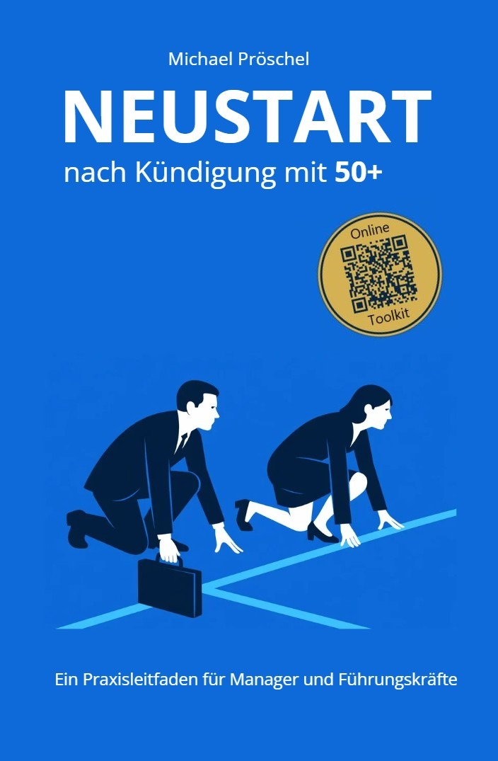Buchcover „Neustart nach Kündigung mit 50+“